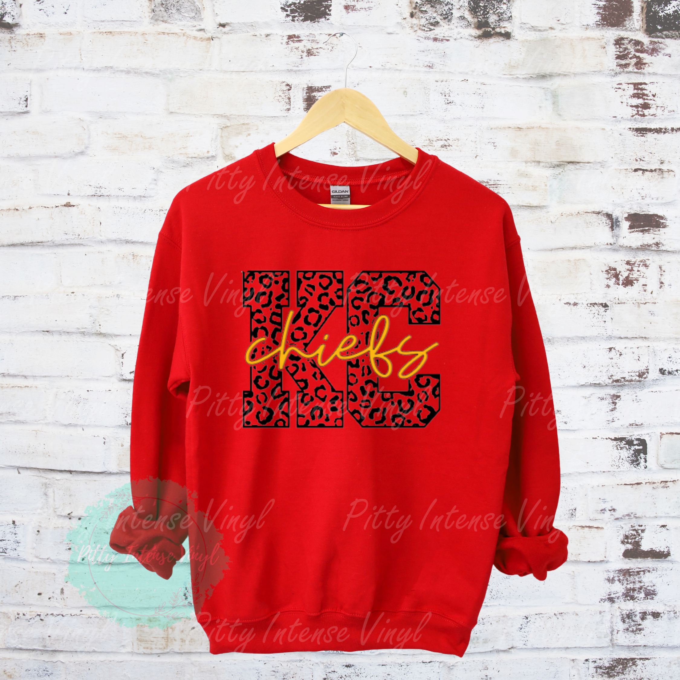 Leopard Kansas City on Red T-Shirt